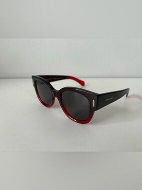 Salvatore Ferragamo Black and Red Gradient Cat-Eye Sunglasses